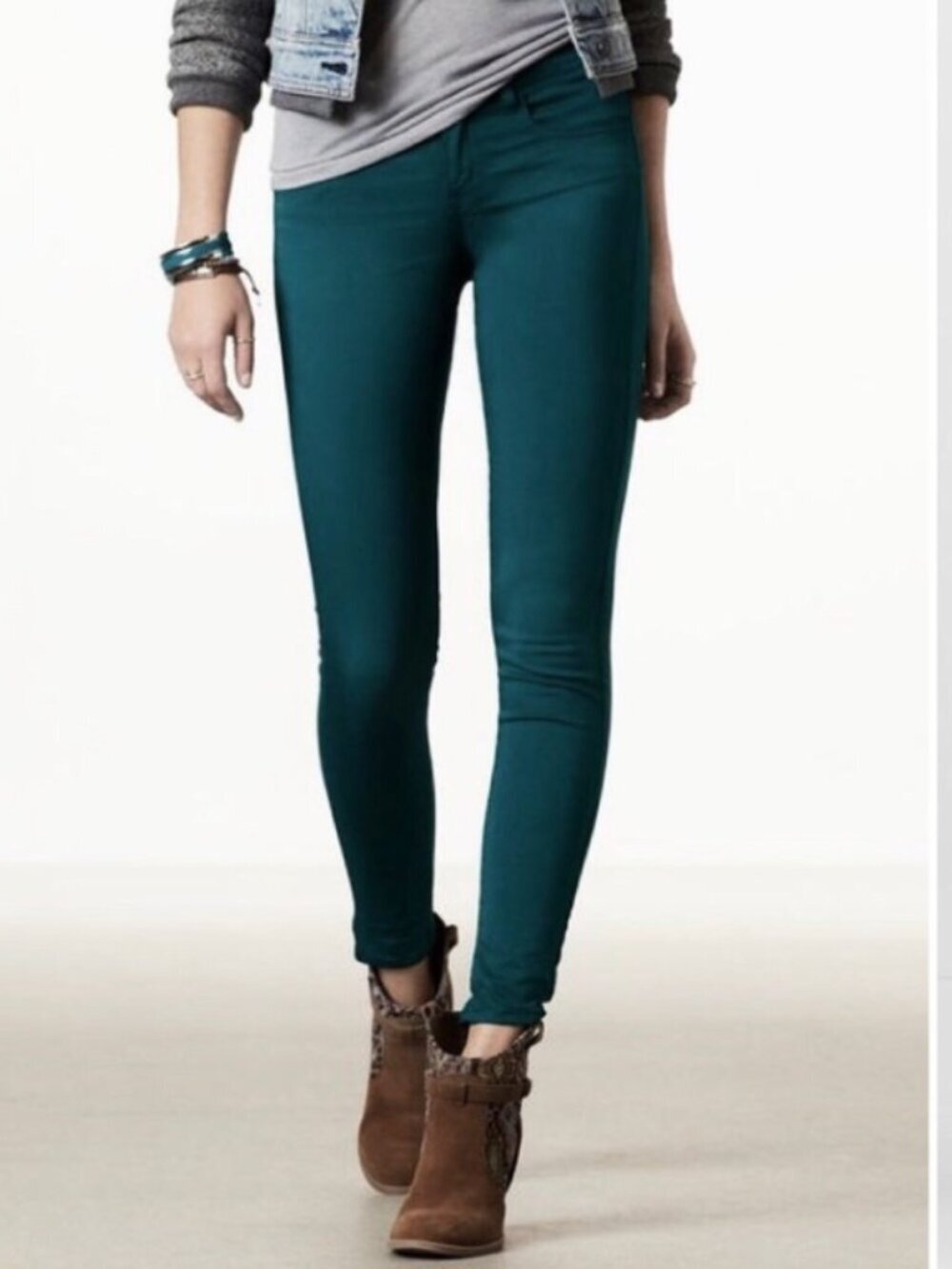 GAP Mid Rise True Skinny Jeans in Sculpt Mountain Pine 6/28 Tall